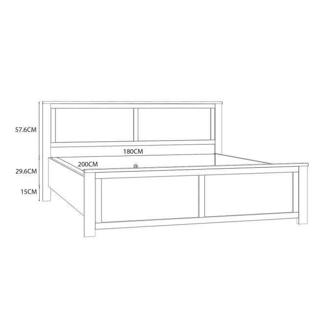 Łóżko ze stelażem CHISBURY 180X200 - dąb riviera, modrzew jasny sibu - BHLL2182-M482