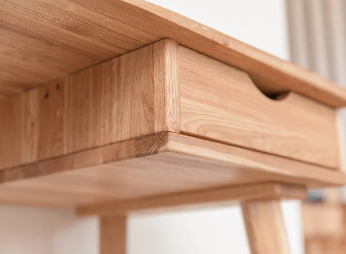 Biurko z 2 szufladami dębowe olejowane 138x55x75 cm Simona II - KULSIM2