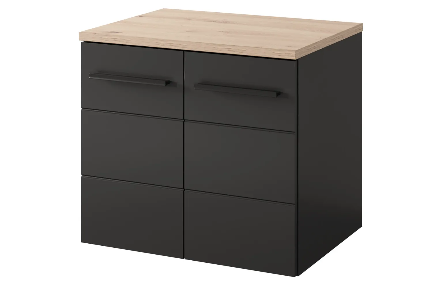 Szafka wisząca pod umywalkę SWING 57x80 czarny mat Szuflada, Meble, Szafka, Skrzynka pocztowa