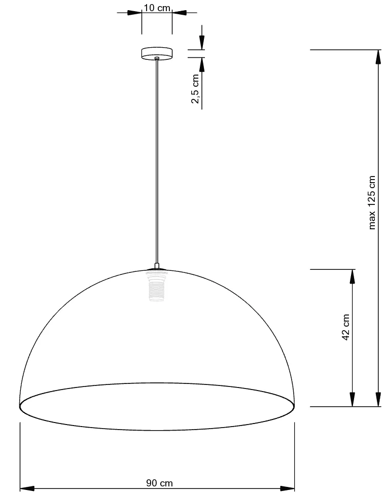 Lampa wisząca SFERA 90 czarno-miedziana - SI_30126