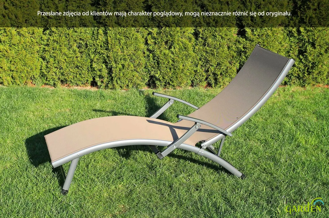 Leżak ogrodowy składany RELAX aluminiowy z regulacją 175 cm taupe - FG000747