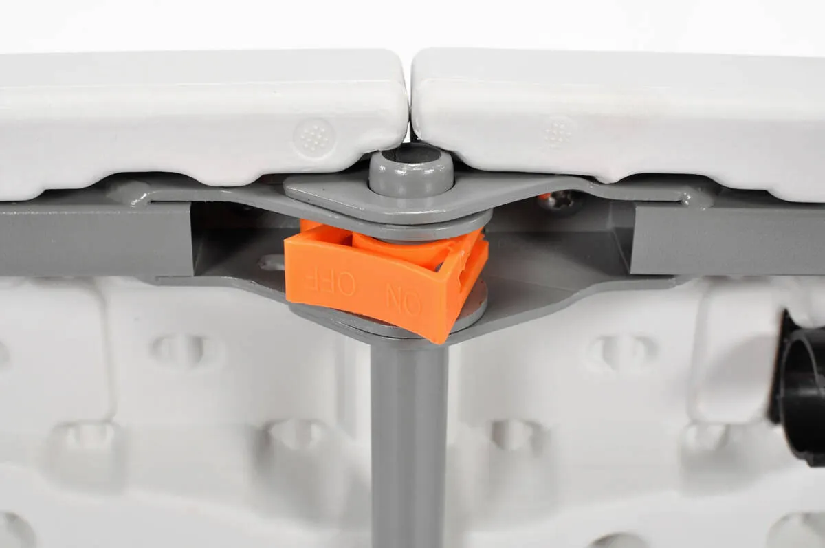 Zestaw mebli cateringowych, składany - stół 150 cm + 4 krzesła - biały, szary - FE5906480913036