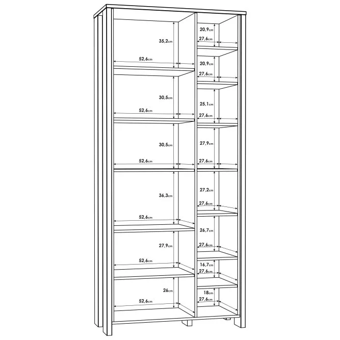 Witryna L CLIF 3-drzwiowa - old wood vintage, beton - CLFV721-C546