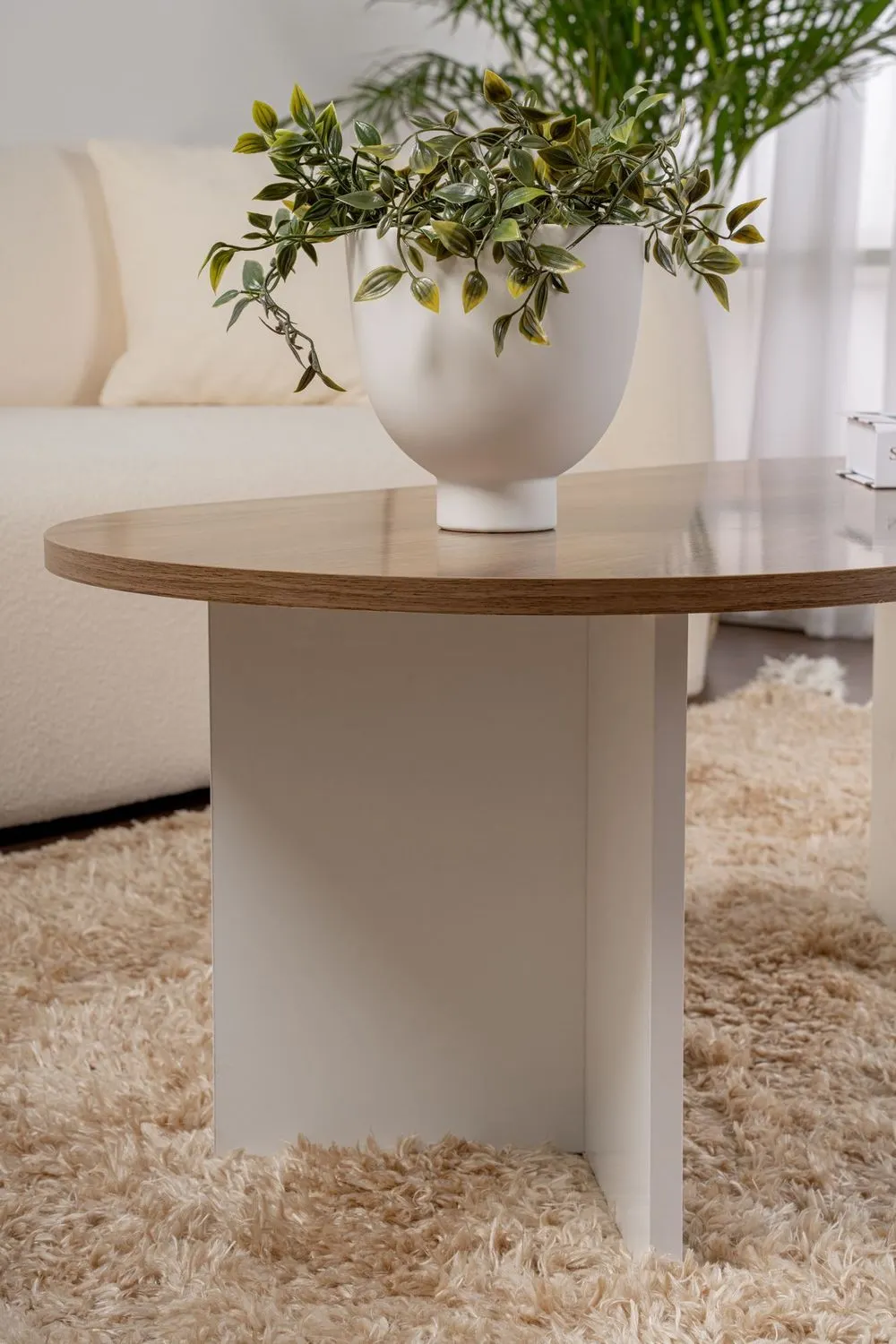 Stolik kawowy SABLE 60x120 orzechowy biały