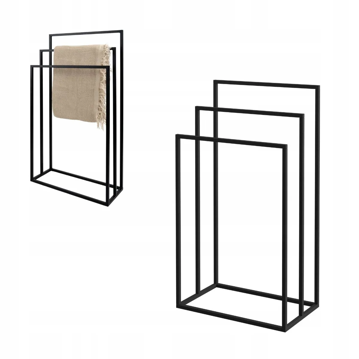 Stojak na ręczniki metalowy NANCY L czarny Stojak na ręczniki metalowy NANCY L czarny