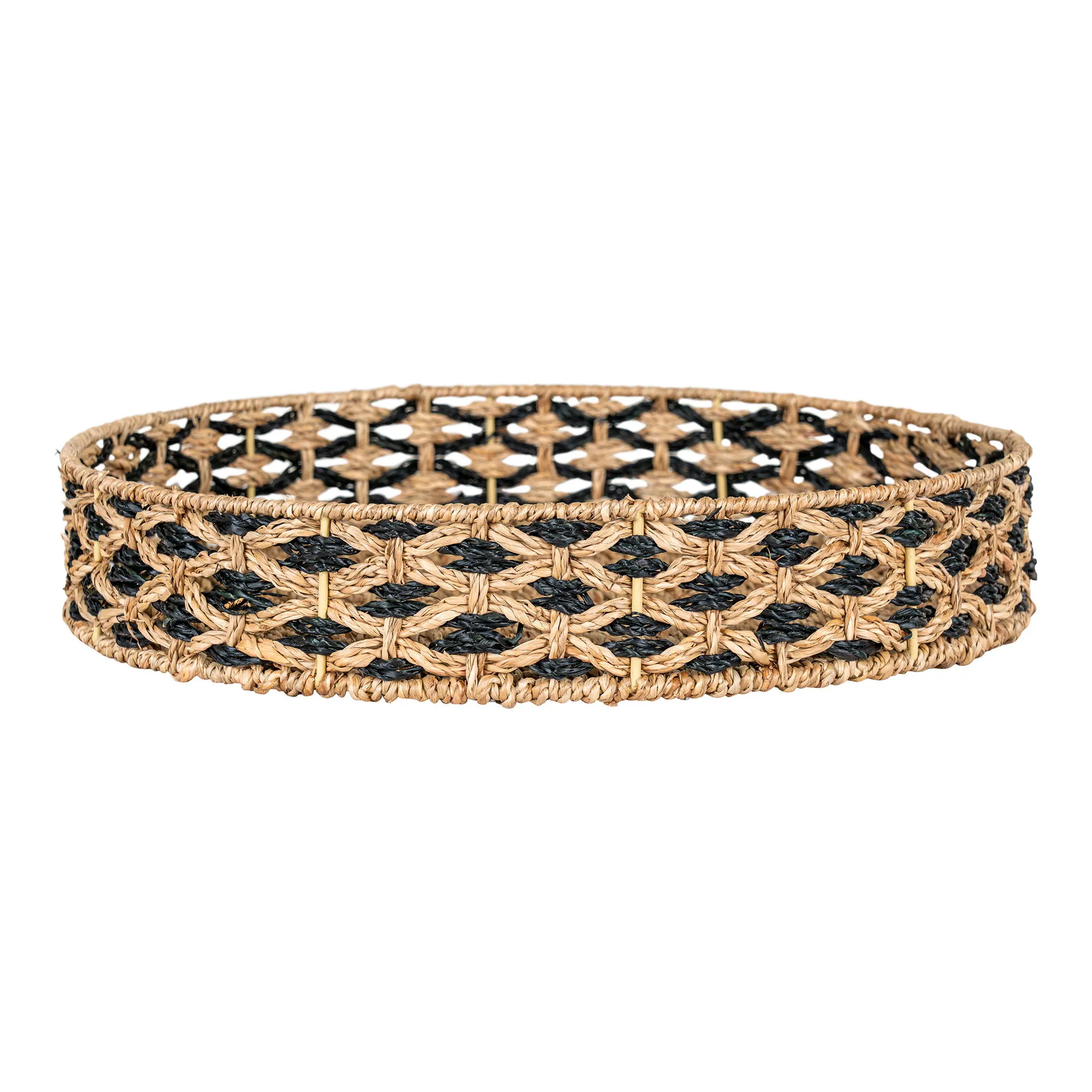 Taca do serwowania NERJA fi38 cm trawa morska naturalna czarna - 4601035