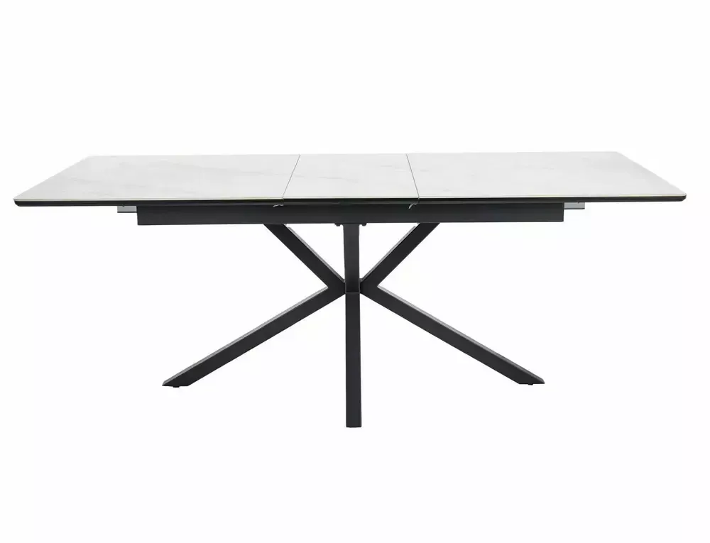 Stół rozkładany LOGAN CERAMIC 90x160(200) biały efekt marmuru - LOGANBC160