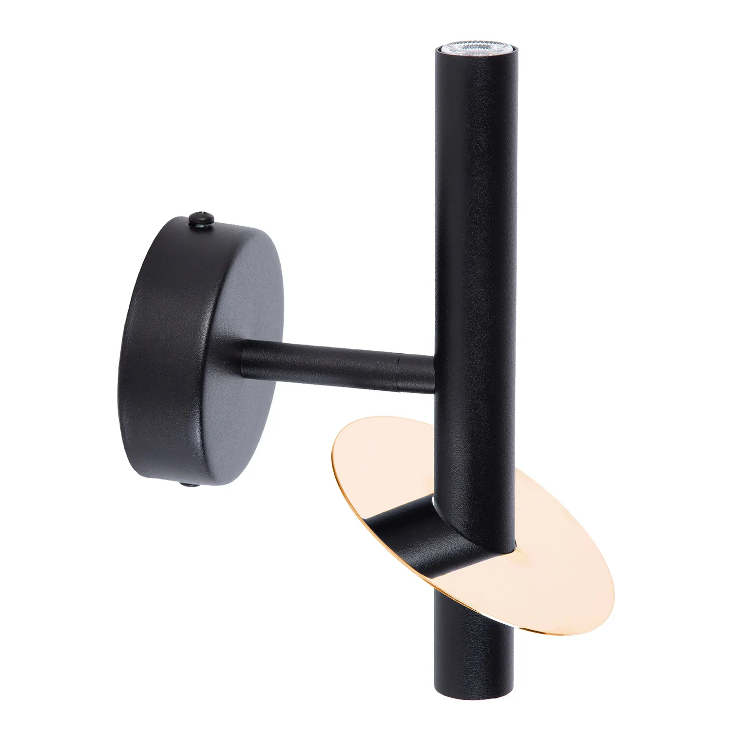 Kinkiet sopel RING 2 stal czarny złoty Fajka dymna