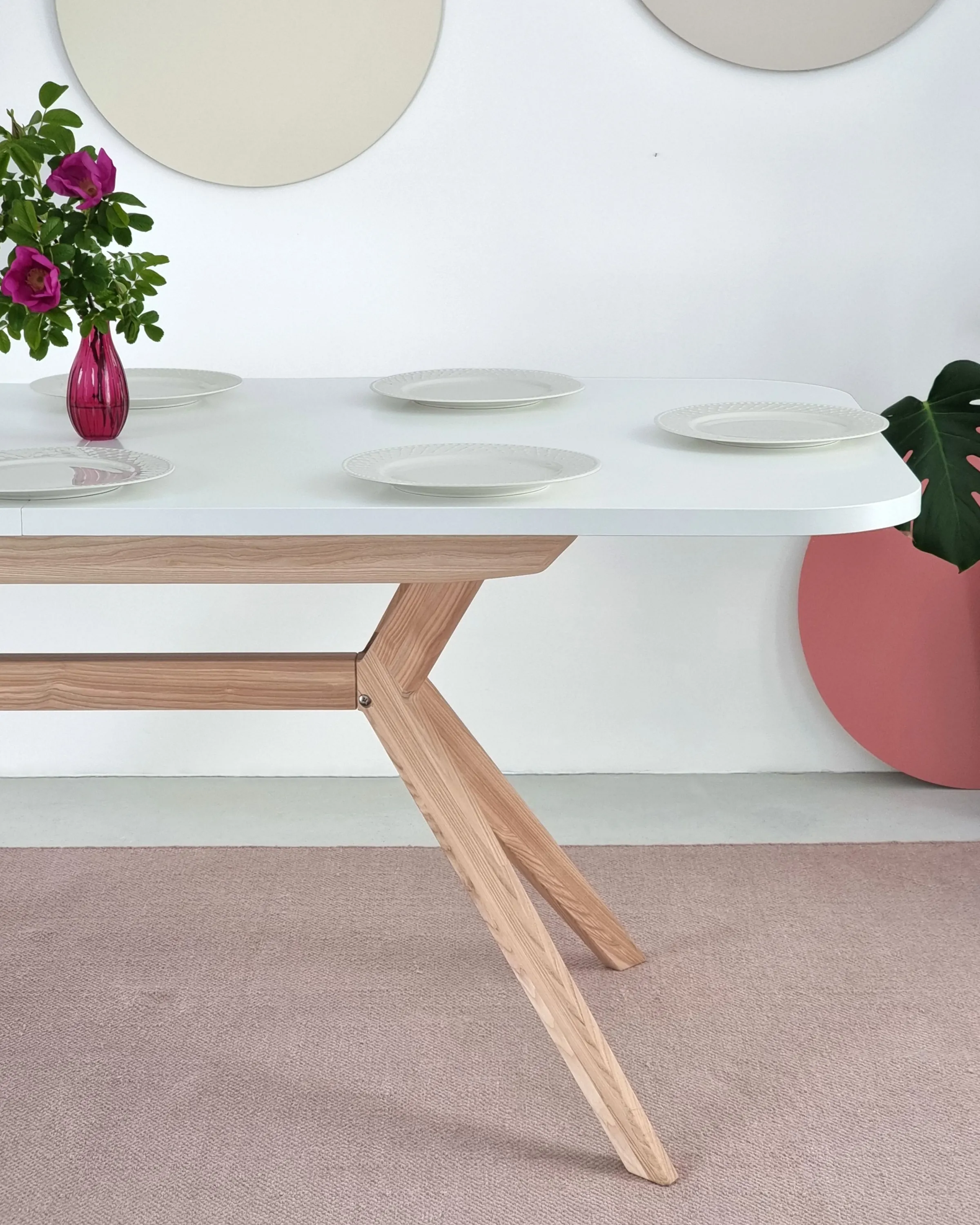 Stół rozkładany BIJU 90x170-220cm biały naturalny - RGBTBREC_1