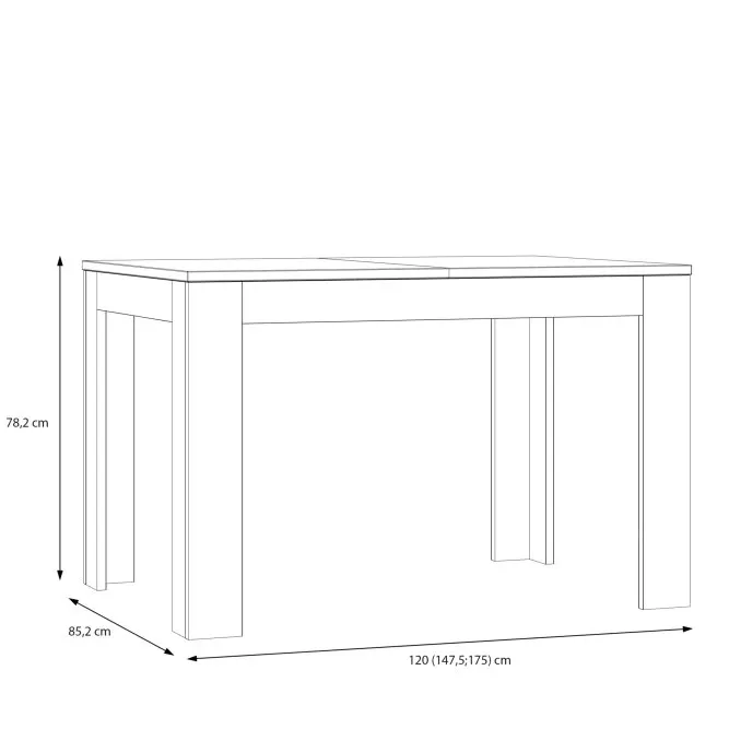 Stół rozkładany MAREDA 85x120-175 cm - dąb valencia - TMST142-D116