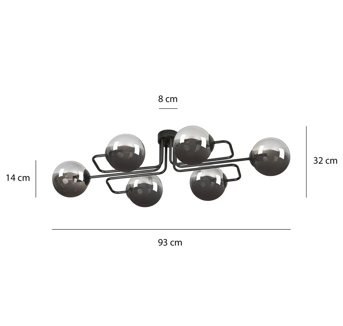 Lampa sufitowa BRENDI 6 czarny grafitowy — zdjęcie 8