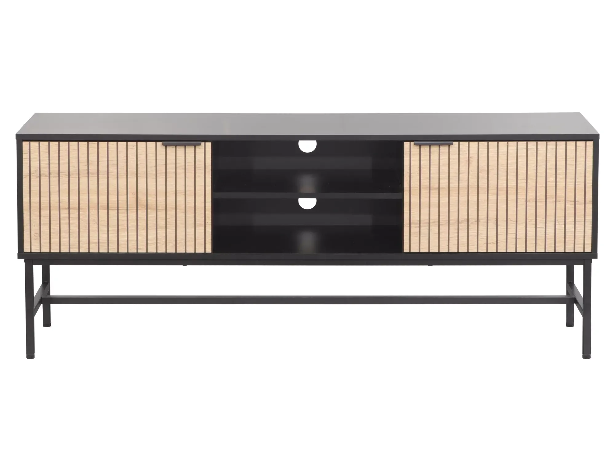 Szafka RTV z półkami MAGO 150 cm drewniano-czarna - MAGORTV1