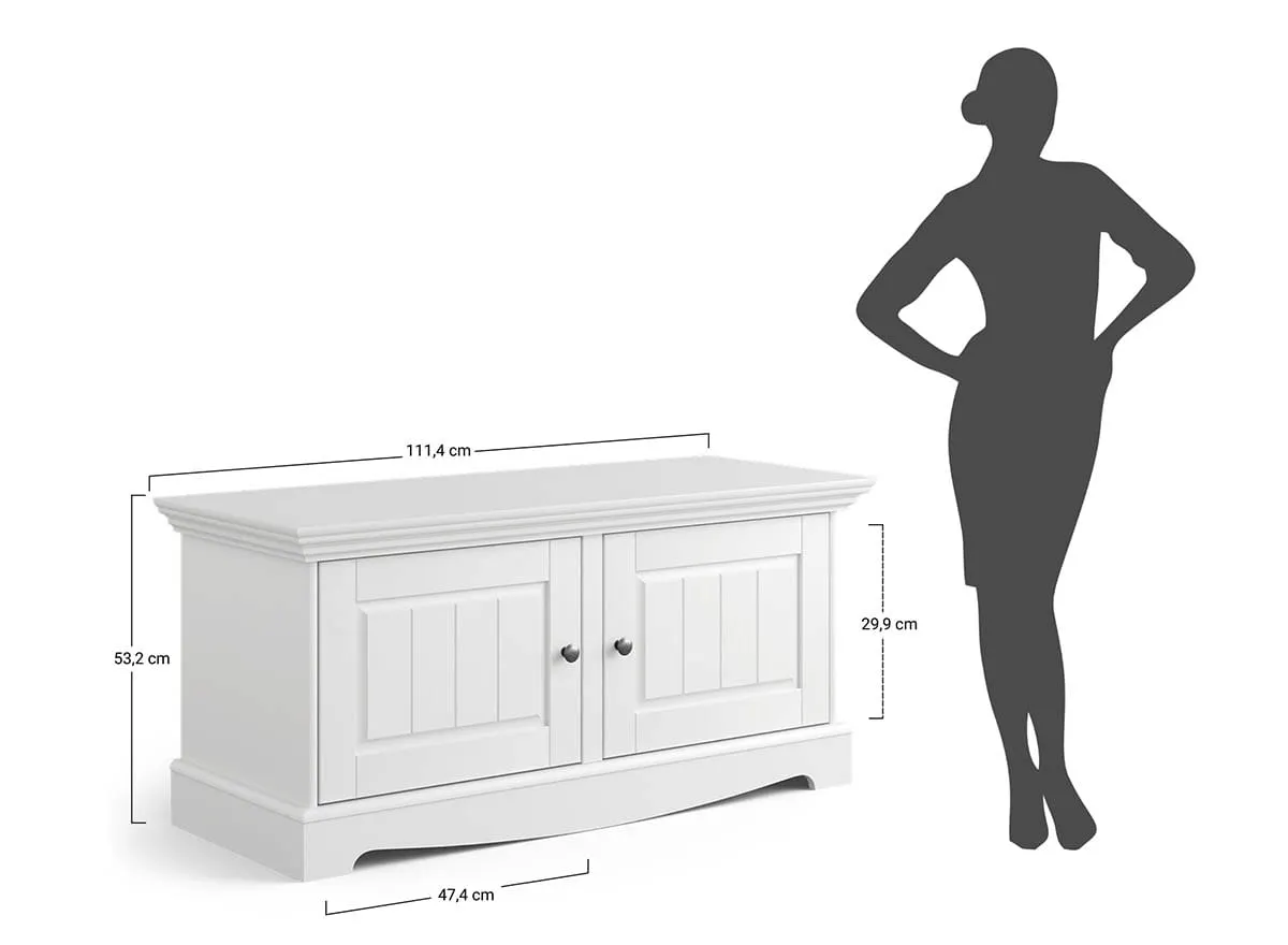 Szafka na buty BELLUNO ELEGANTE 2-drzwiowa BIAŁA - PL030B