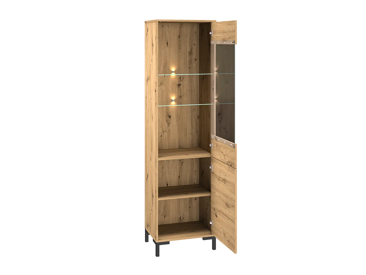 Witryna wąska 2-drzwiowa NEVIO 18 dąb artisan — zdjęcie 2
