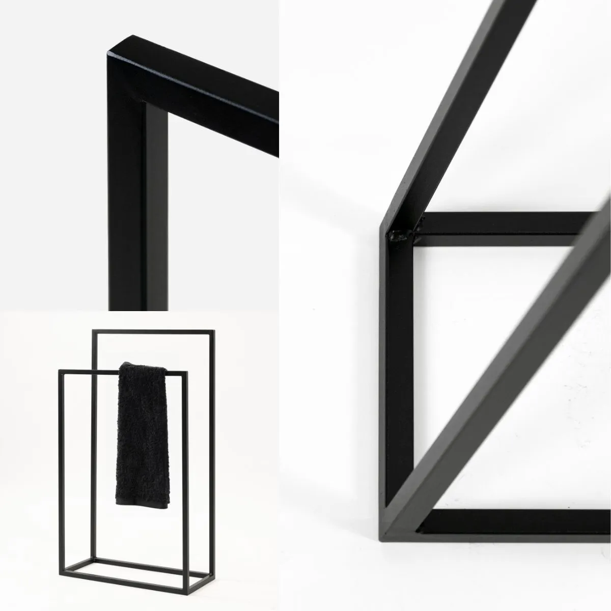 Wieszak na ręczniki metalowy OLIVER M czarny - LD_TZ000213