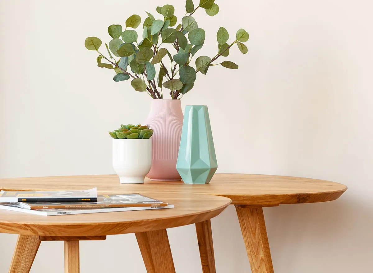 Stolik kawowy dębowy ORBETELLO owalny 95x96 cm - dąb olejowany - 3SORB59