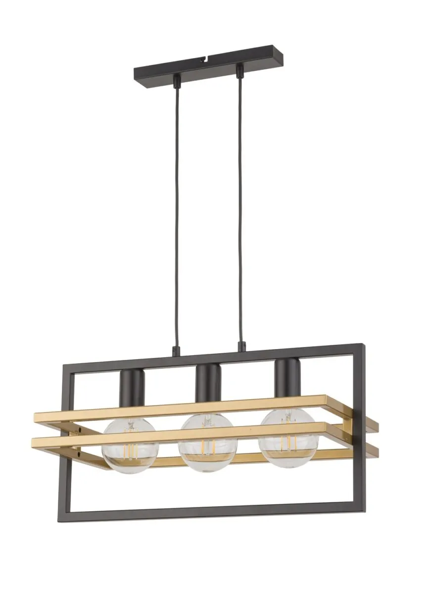 Lampa wisząca MERCI 3 czarno-złota