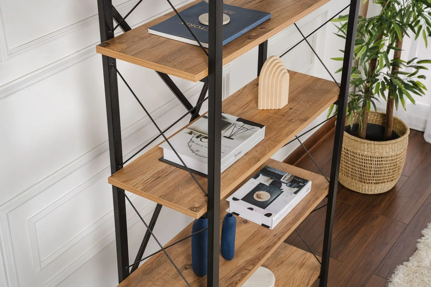 Regał wysoki ELYSIAN 90x180 cm sosna atlantycka czarny - ASI_241NRD1332