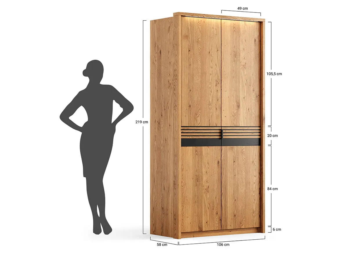 Szafa modułowa 2-drzwiowa RAVELLO Dąb Olejowany, - ZIRAV02D