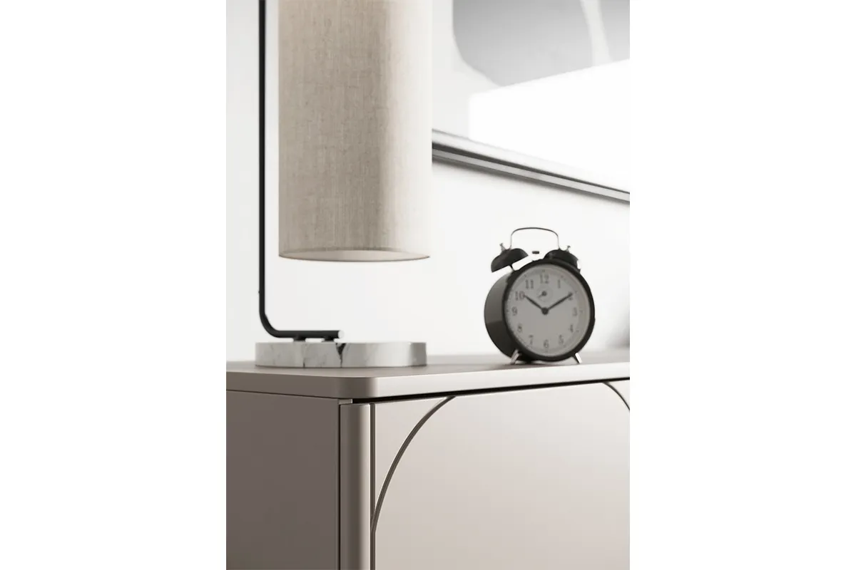 Komoda SONATIA 150 z 4 szufladami - kremowa - czarne nogi - B_149093