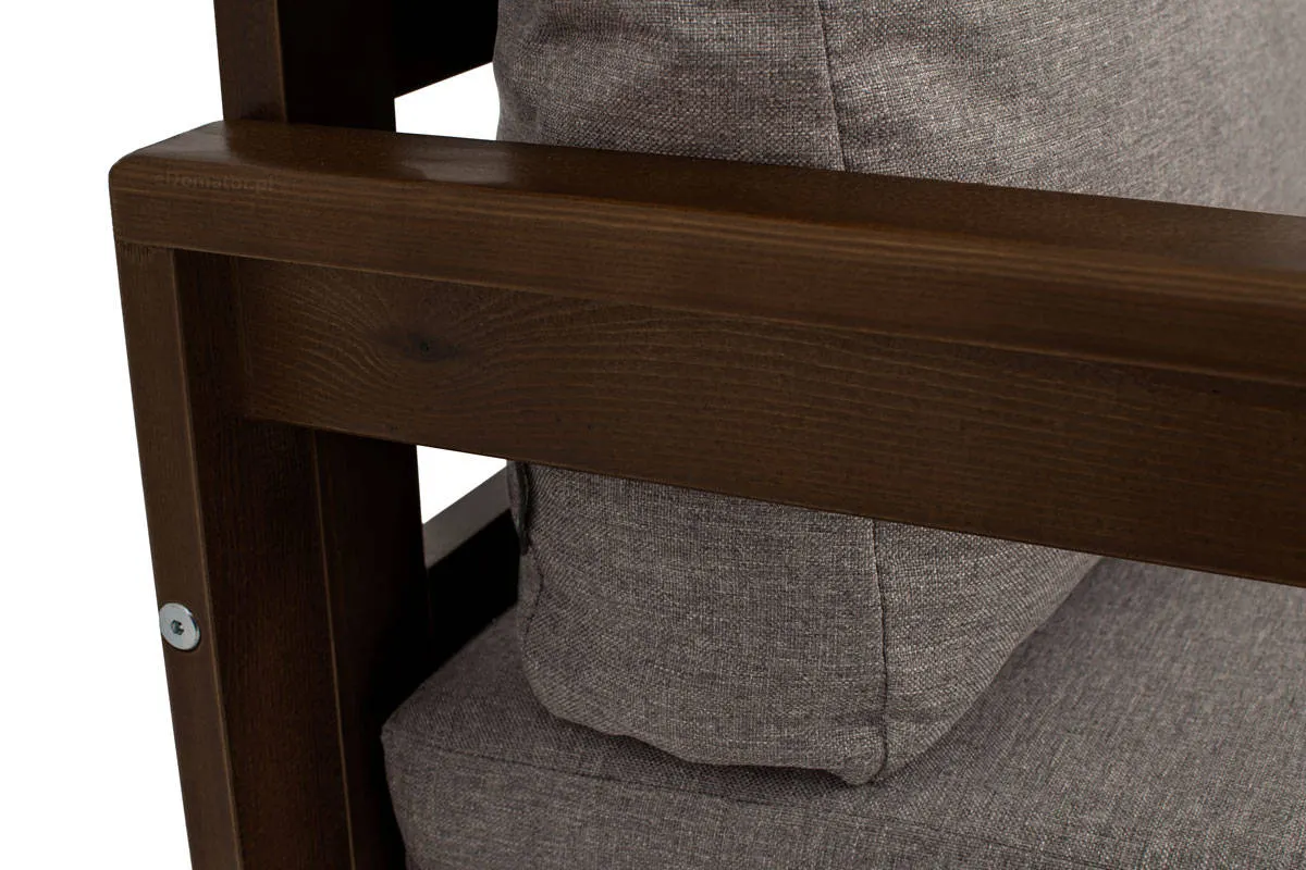 Fotel ogrodowy z poduszkami MALTA grafitowy/ciemnobrązowy - FE5906948116559