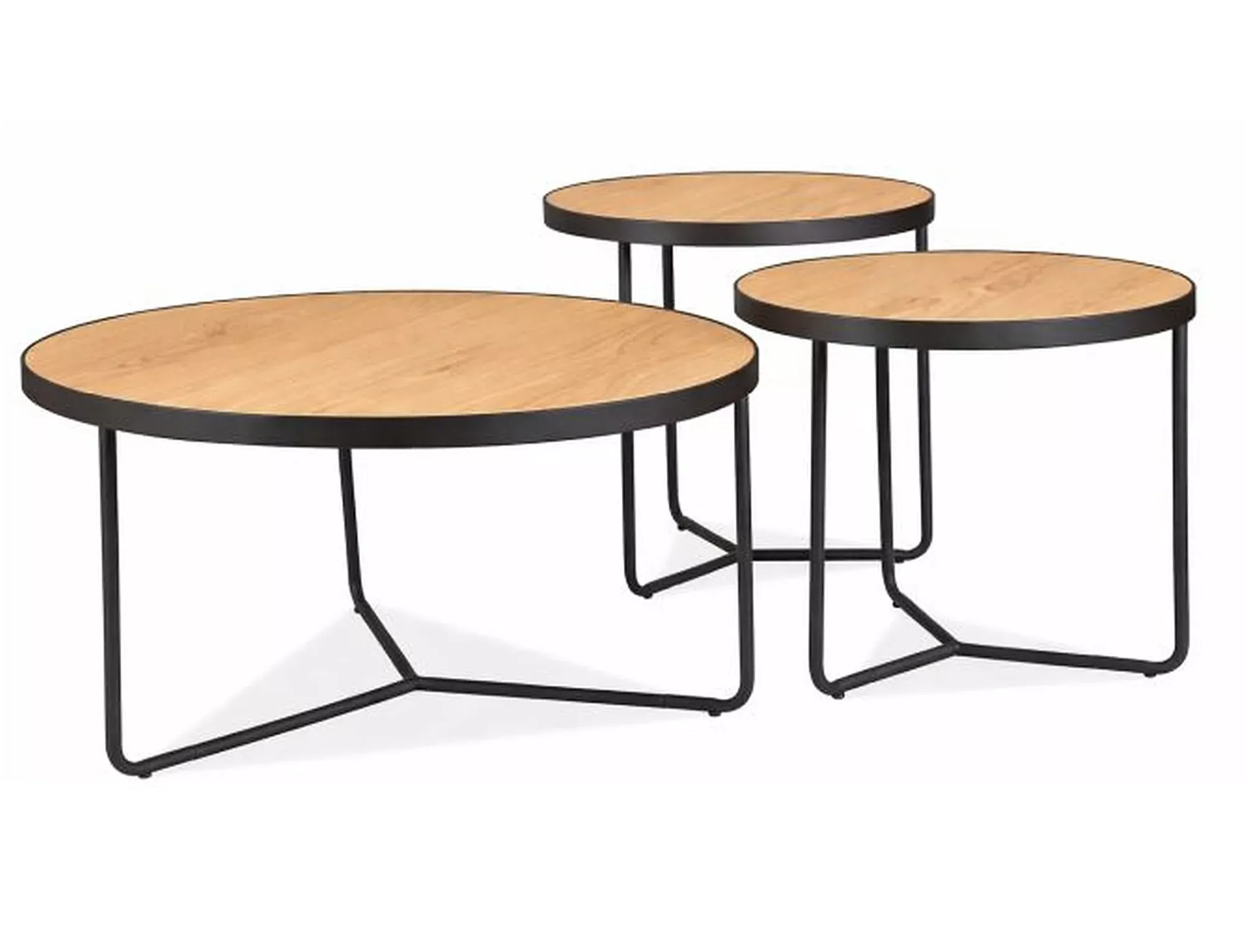 Zestaw stolików kawowych DEMETER 50x80 dąb czarny Zestaw stolików kawowych DEMETER 50x80 dąb czarny