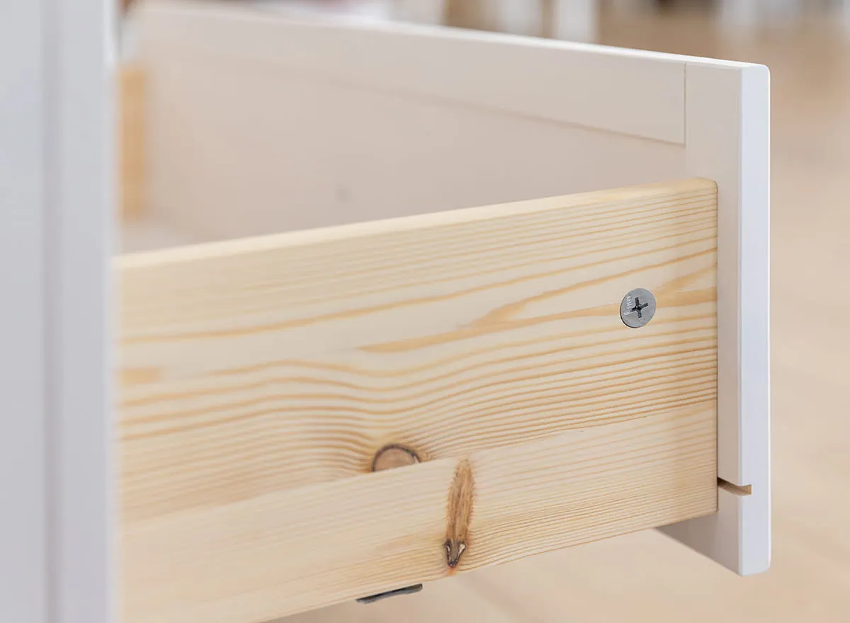 Witryna MARONE ELITE 1-drzwiowa z 3 szufladami - biały, złocisty - PLMEL04