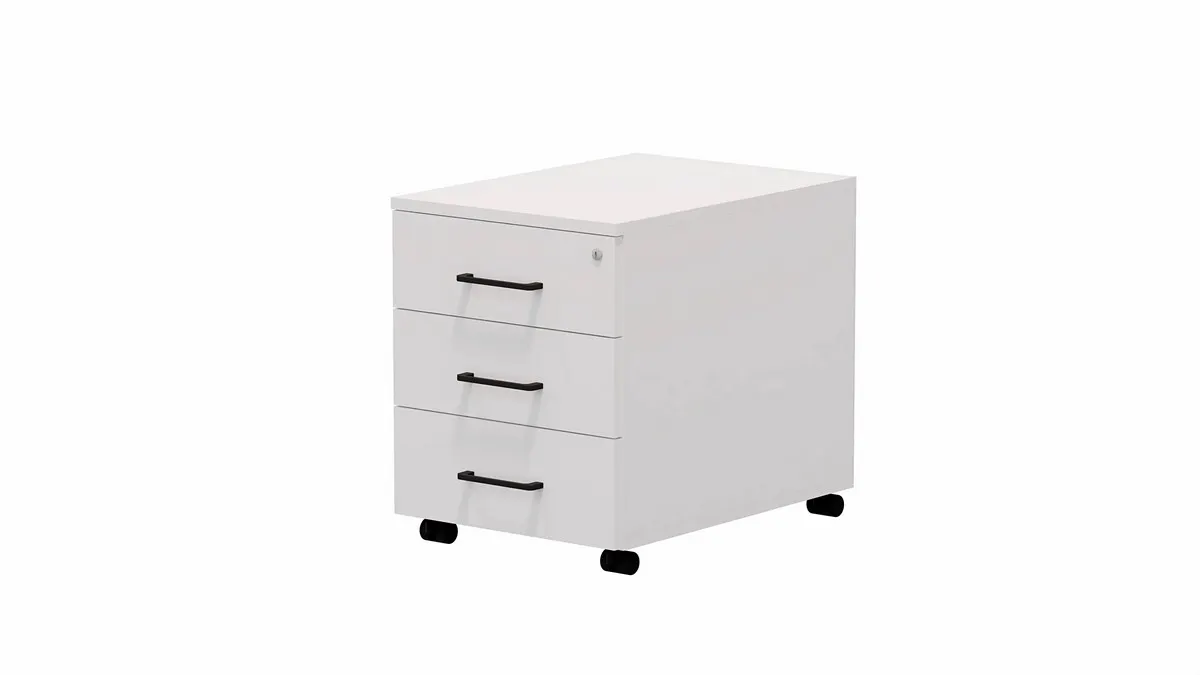 Kontener OP-LITE podbiurkowy trzy szuflady biały