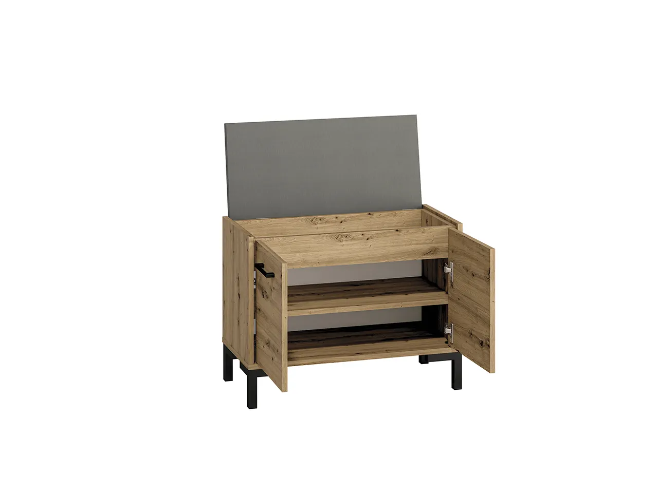 Szafka na buty z siedziskiem i schowkiem NEVIO 04 dąb artisan - 1NEVI04-001