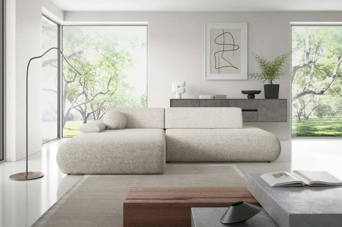 Narożnik rozkładany z pojemnikiem PUENTE 286 cm lewostronny beżowy - PUENTE_NAR_PUENTE06_L