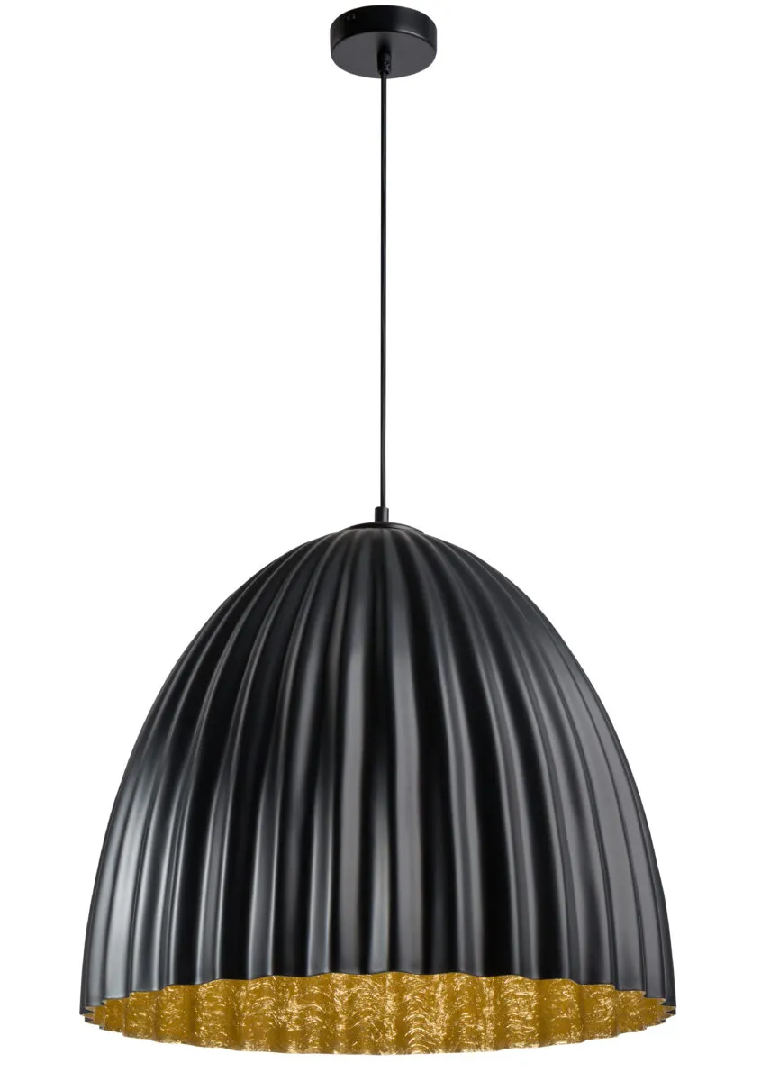 Lampa wisząca TELMA 50 czarno-złota ryflowana