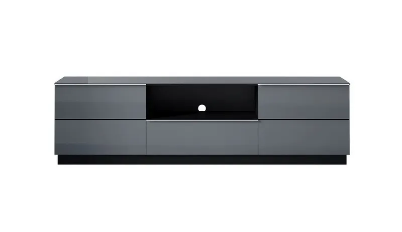 Komoda RTV HELIO 40 dwudrzwiowa z szufladą szara czarna 180x50x48cm - 24WXJW40