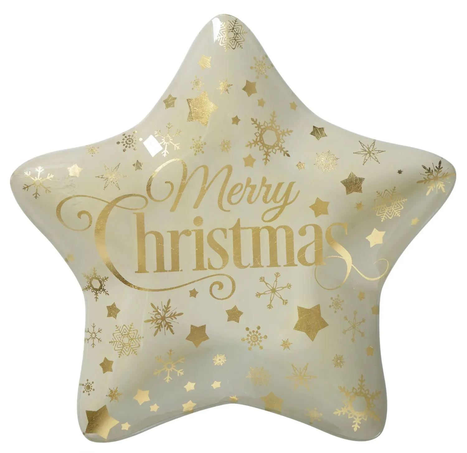 Talerz GWIAZDA mały z wzorem kremowy złoty Talerz GWIAZDA mały z wzorem kremowy złoty