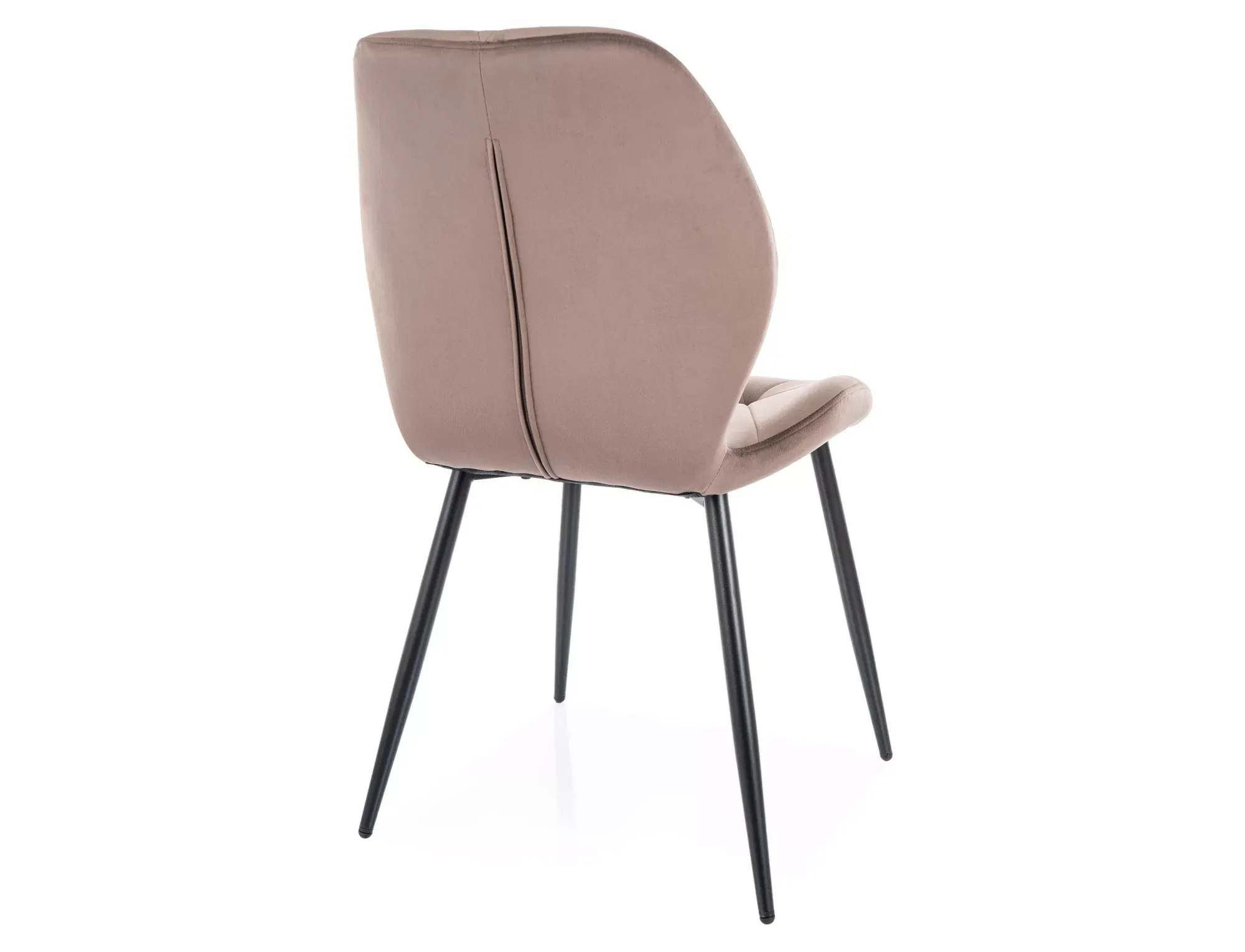 Krzesło tapicerowane RICK VELVET pikowane ciemnobeżowe/czarne nogi - RICKVCCB