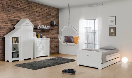 Szafa 1-drzwiowa z daszkiem MARSYLIA 183x72 biała - PIN_019-031-110