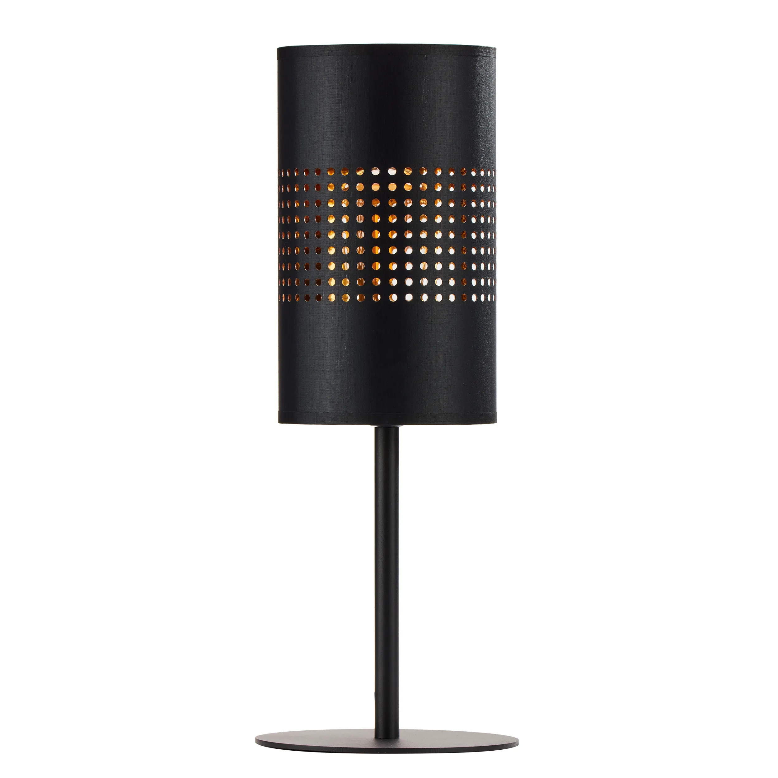 Lampka nocna BOGART czarna na zewnątrz złota wewnątrz metalowa okrągła 43x17cm