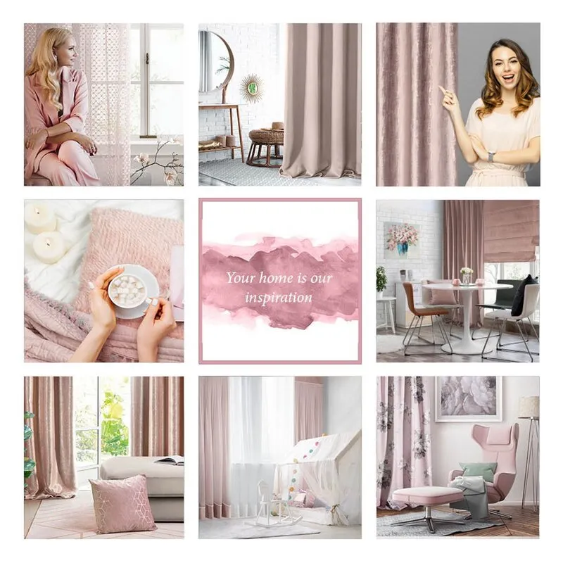 ZASŁONA GOTOWA MARSALA 140X250 CM RÓŻOWY - EU_387093