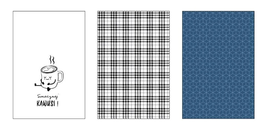 Ścierka zestaw 3 szt. KUKE 004 kawusia 40x60 wielokolorowy Wystrój domu, Dywan