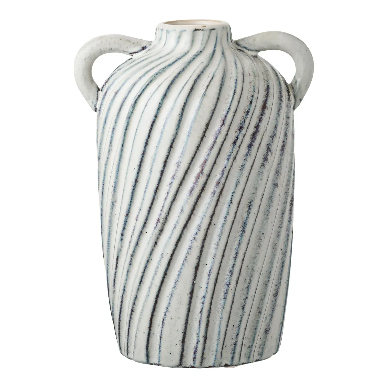 Wazon ceramiczny VASE 15,5x14x22 cm biały niebieski