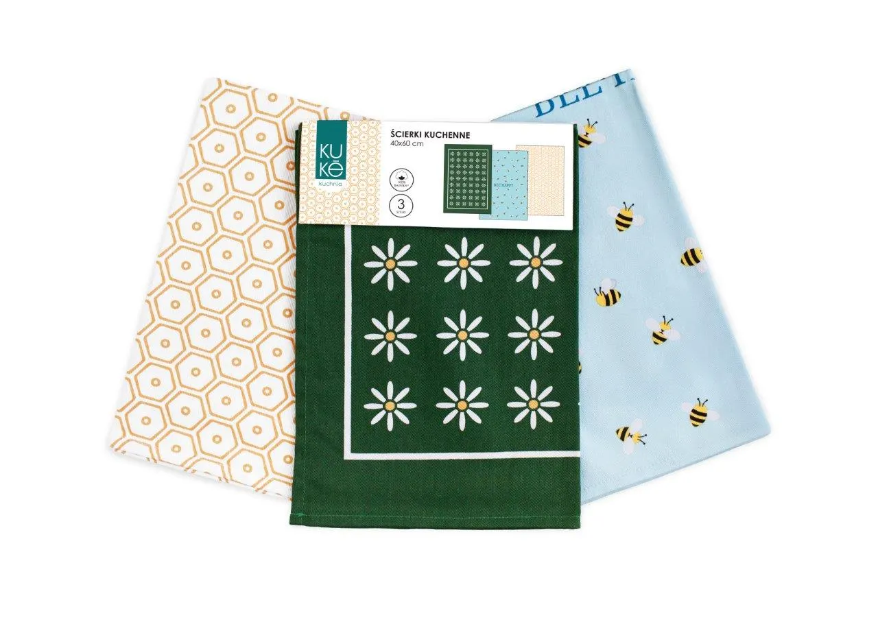Ścierka zestaw 3 szt. KUKE 026 pszczółki 40x60 wielokolorowy - FARO_30852