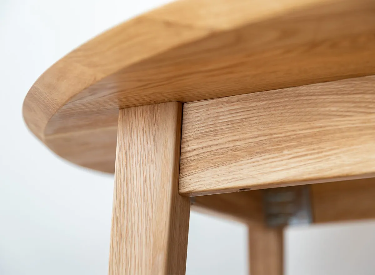 Stół dębowy okrągły ORBETELLO rozkładany 90x90(140-190) - dąb olejowany - KULSR90_2X50