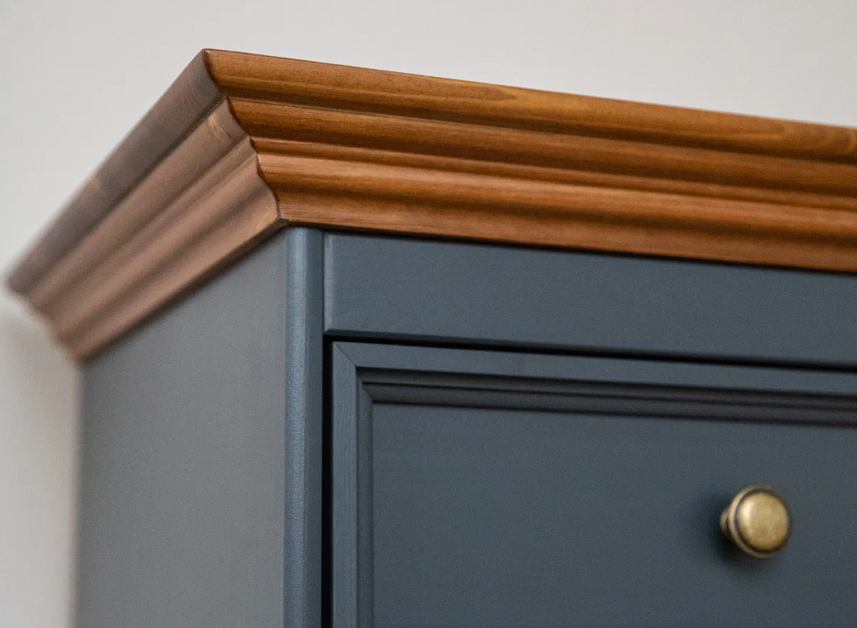 Szafka nocna z 2 szufladami BELLUNO ELEGANTE grafit – dąb - PL013G/D