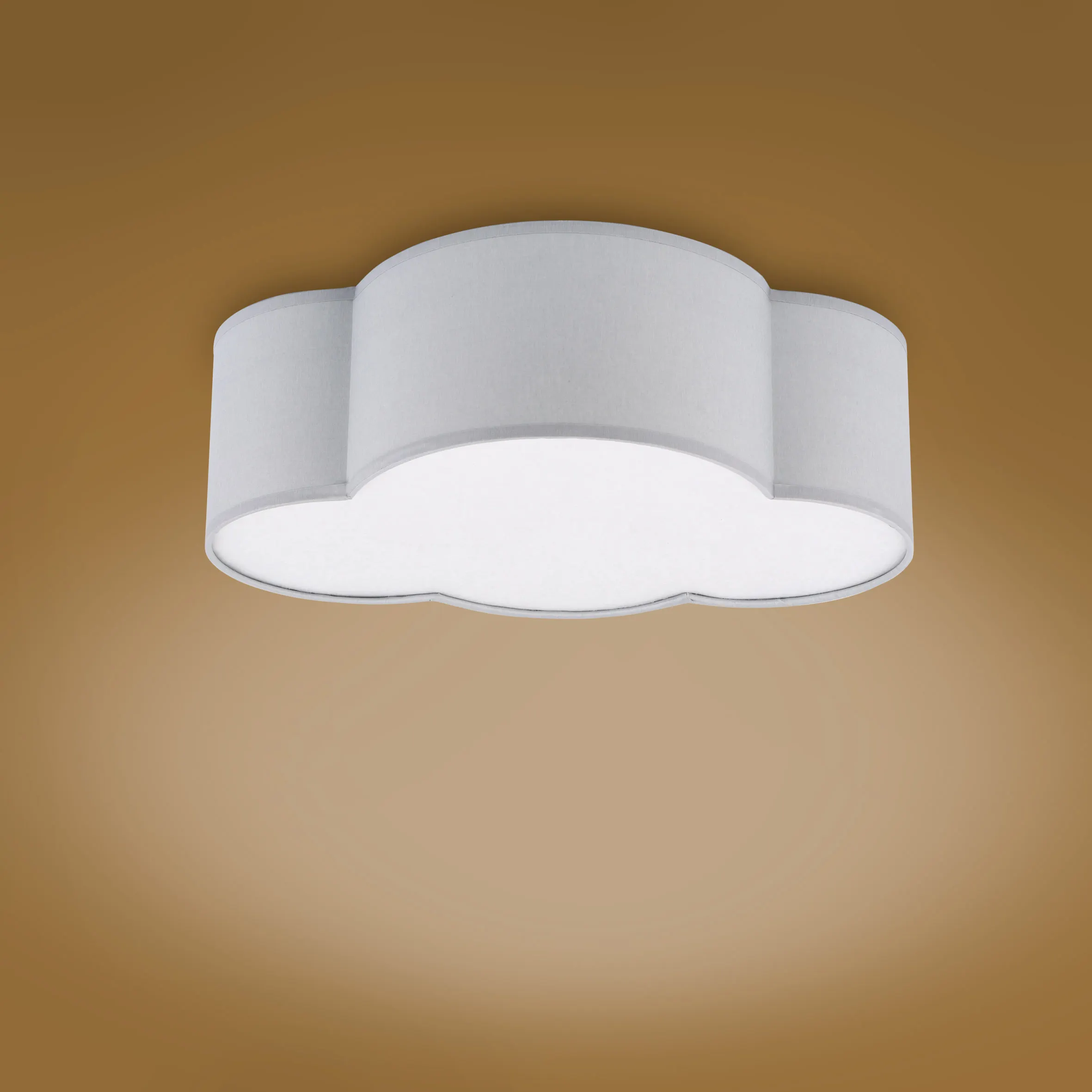 Plafon / Kinkiet CLOUD MINI szary z tkaniny z białym kloszem w kształcie chmury 41x31x13cm - TK_3144