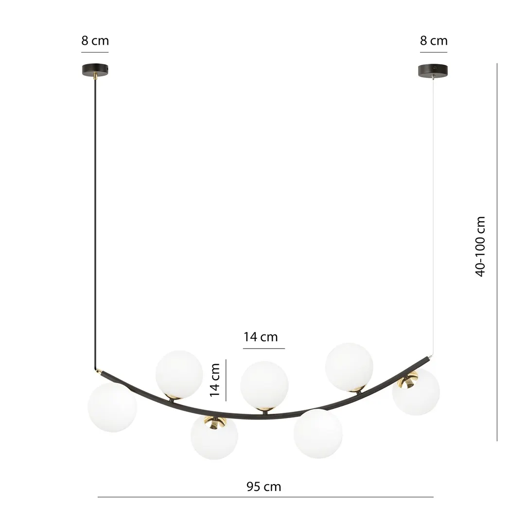 Lampa wisząca RITZ Czarny,Złoty 1298/7 - 1298/7