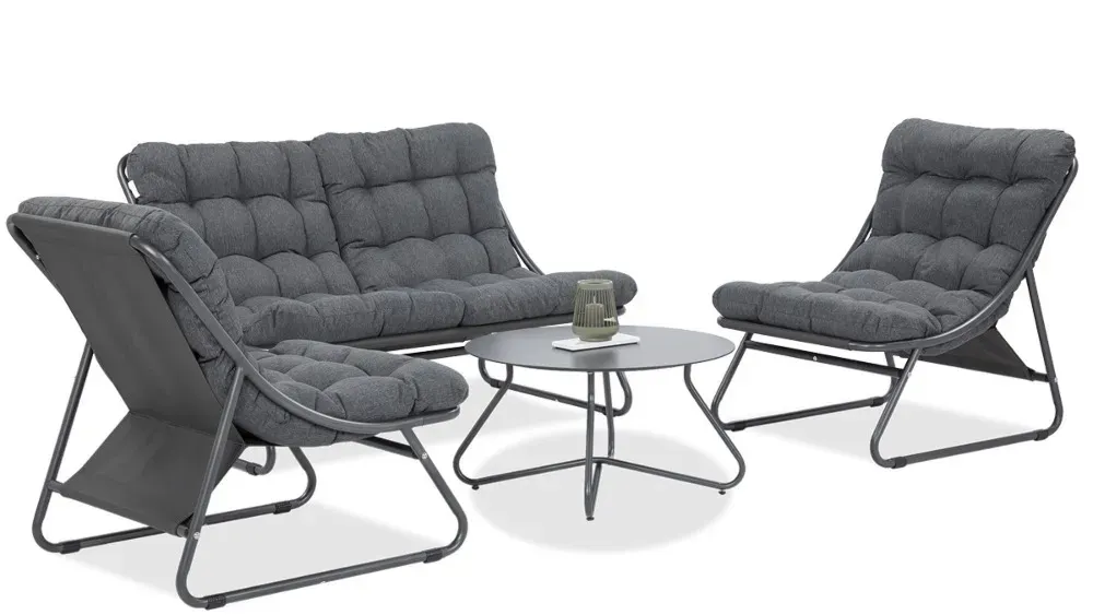 Zestaw mebli ogrodowych VISTA CAFFE 4-set stalowy ciemnoszary - FG005748