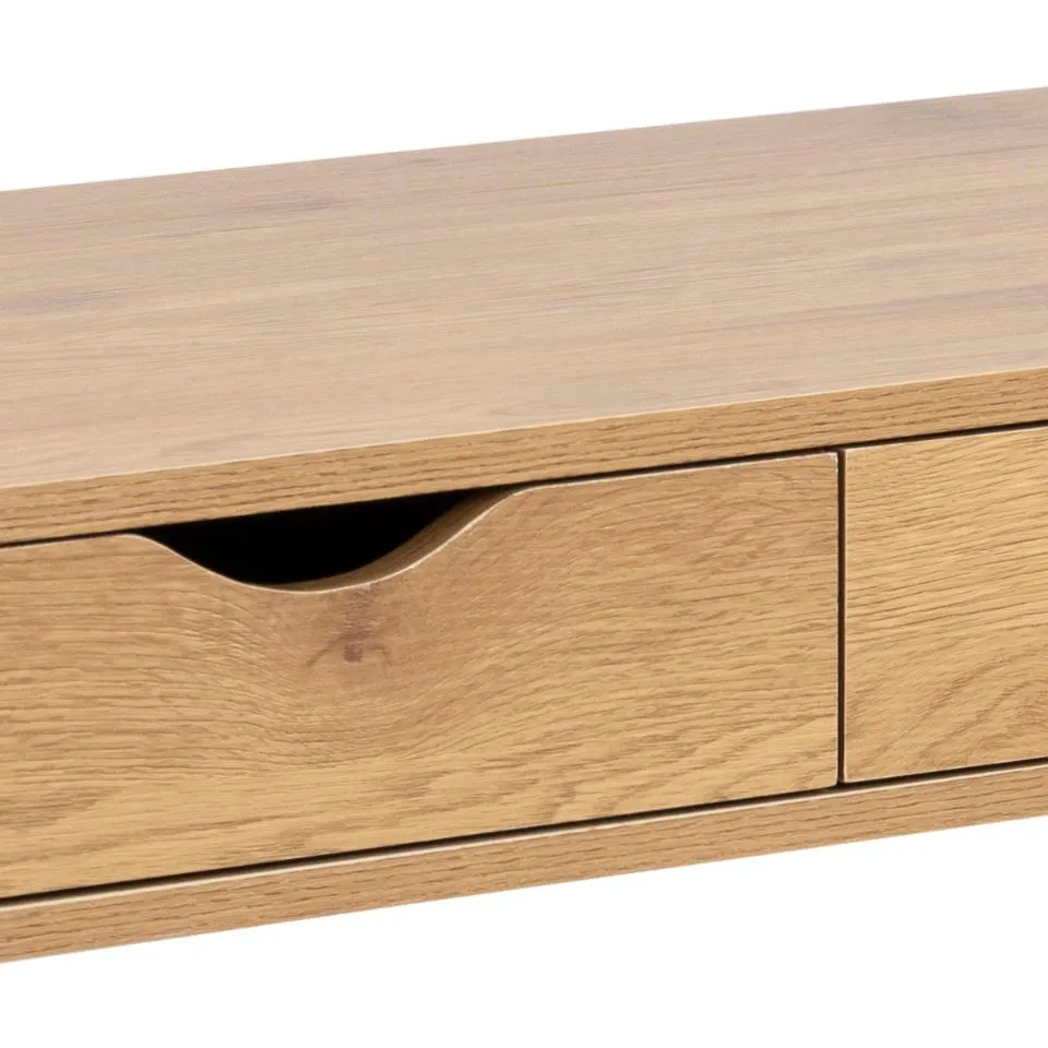 Biurko z 3 szufladami NEPTUN 110x50x77cm dąb naturalny czarny — zdjęcie 7