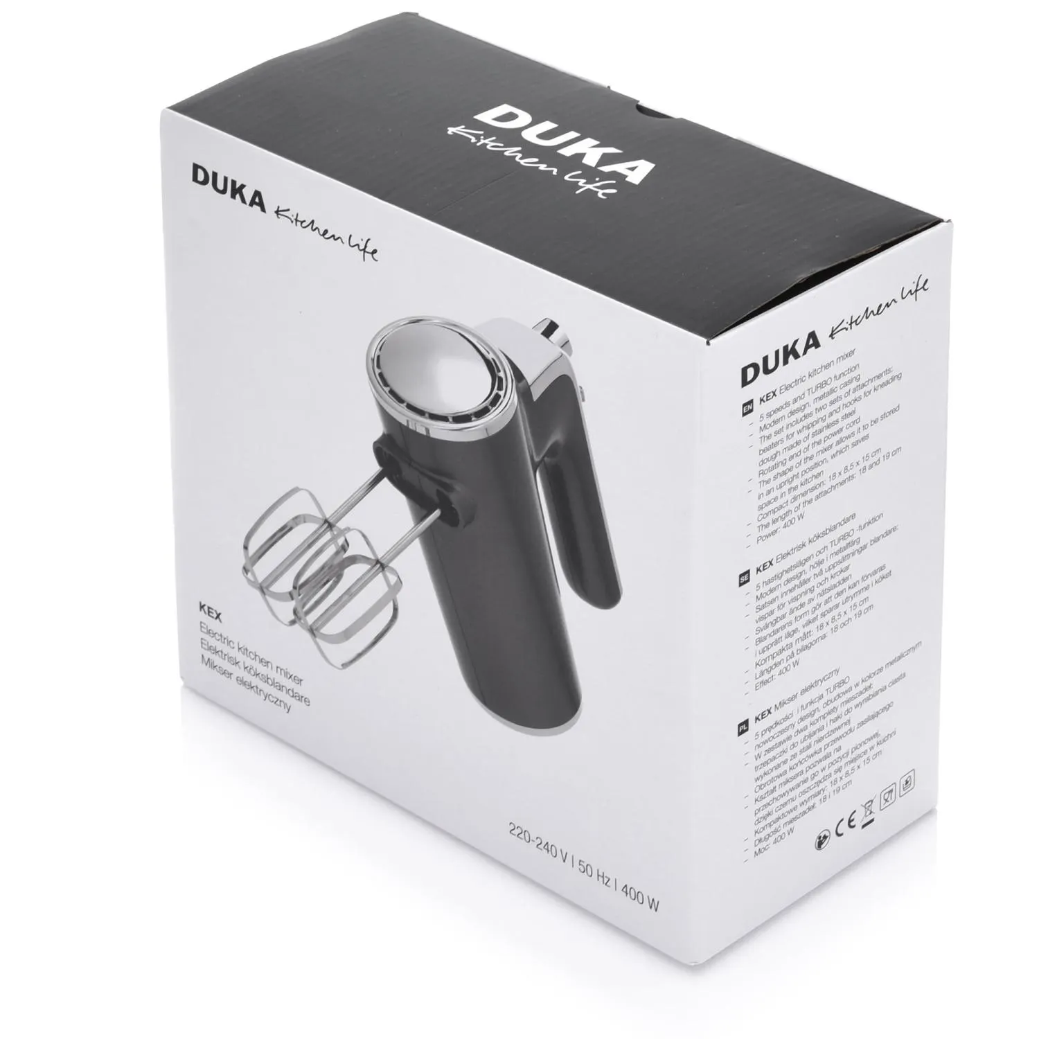 hand mixer, electric mixer, kitchen gadget, stainless steel beaters, black handle