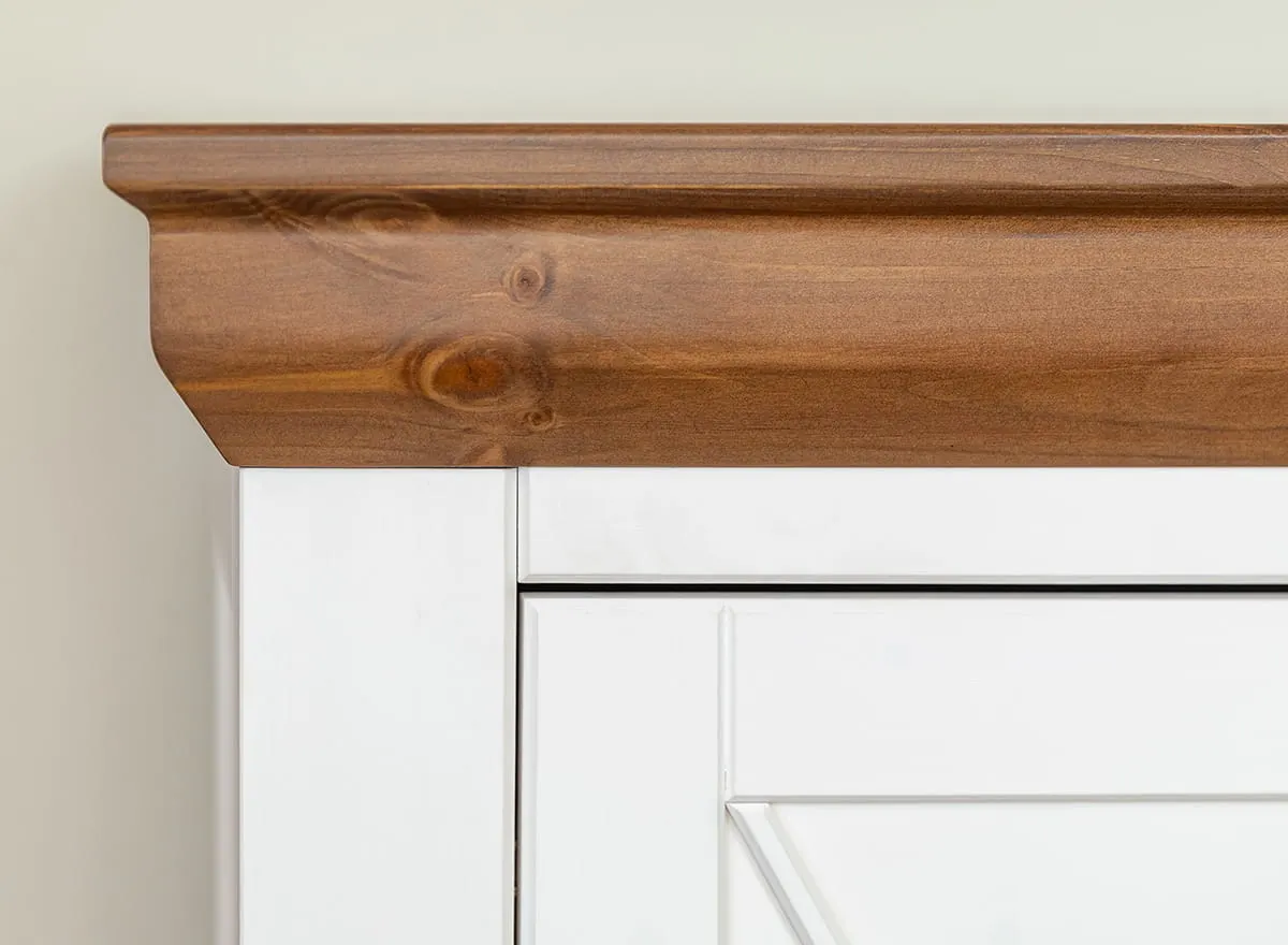 Komoda MARONE ELITE 2-drzwiowa z 2 szufladami biała, tabacco - PLMEL06/T