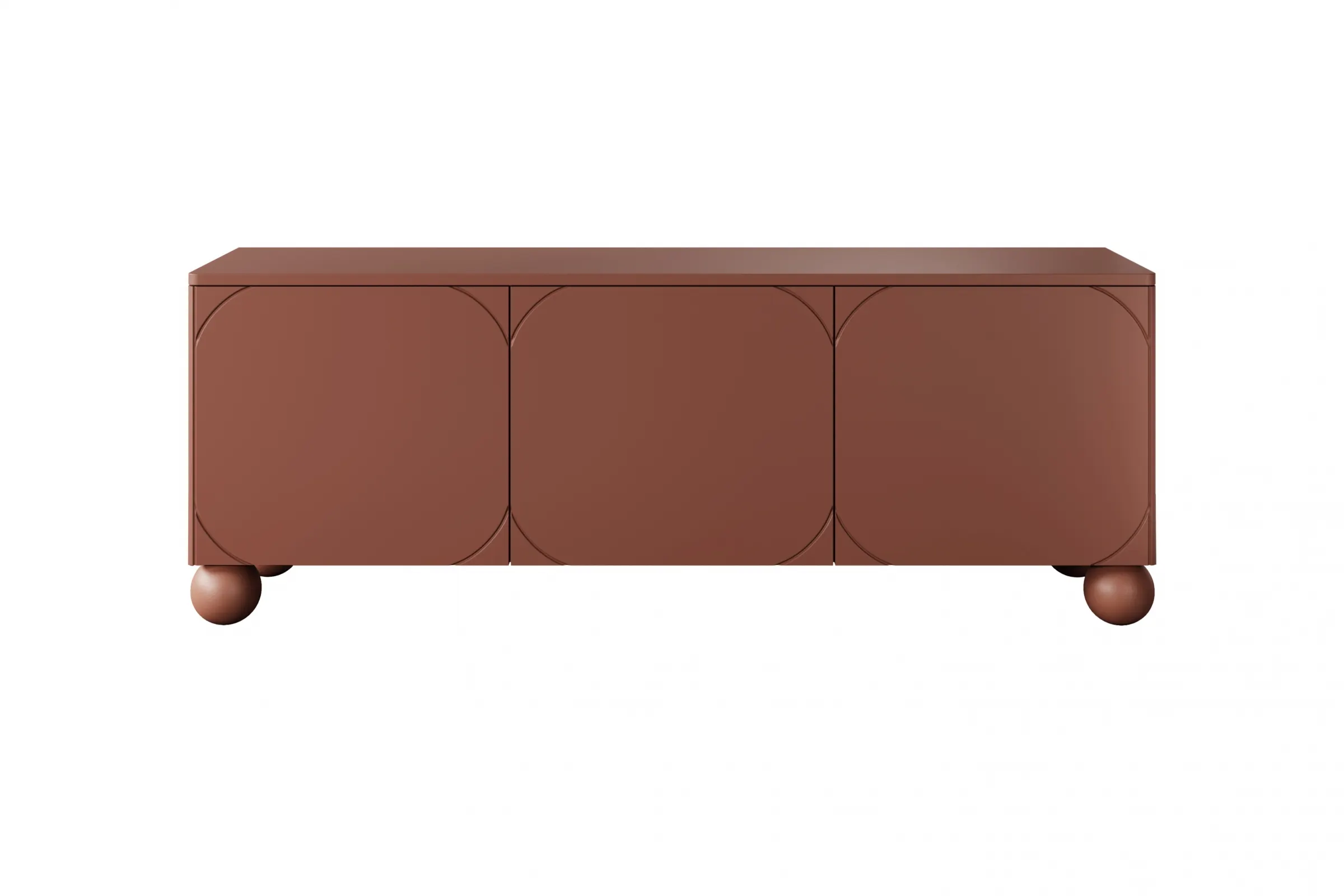 Szafka RTV 3-drzwiowa SONATIA 150cm burgund nogi kule - B_157328