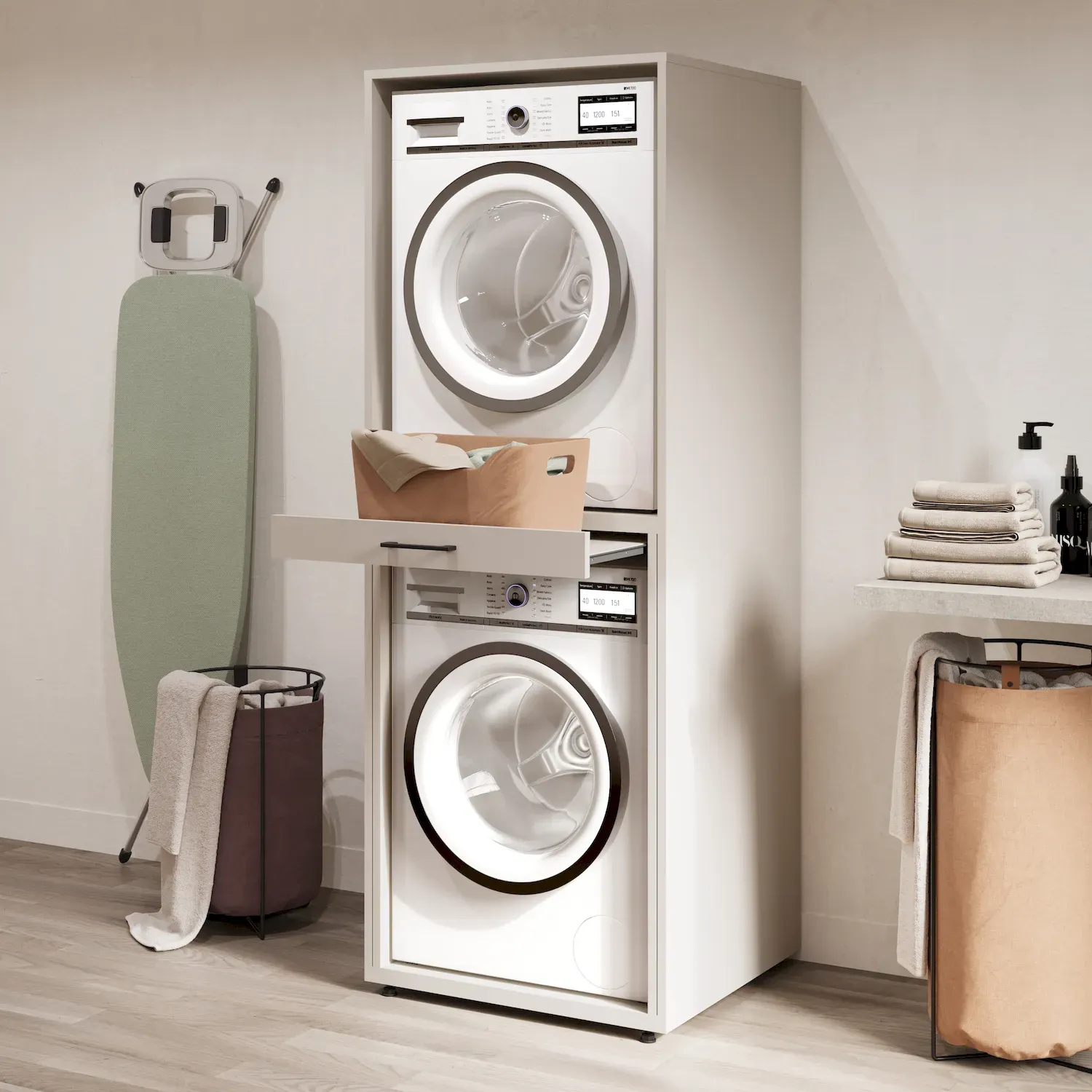 Zabudowa na pralkę i suszarkę AZA wysuwana półka kaszmir - 30KSME61